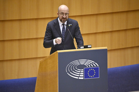 Debatte zur Aggression Russlands gegen die Ukraine im Europäischen Parlament in Brüssel