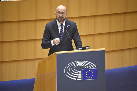 Debatte zur Aggression Russlands gegen die Ukraine im Europäischen Parlament in Brüssel