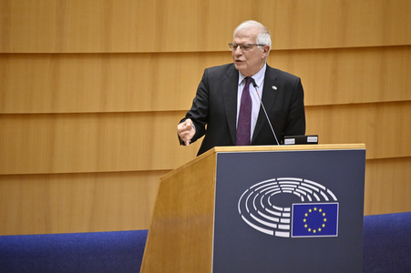 Debatte zur Aggression Russlands gegen die Ukraine im Europäischen Parlament in Brüssel