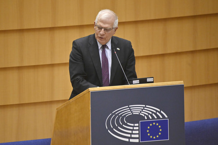 Debatte zur Aggression Russlands gegen die Ukraine im Europäischen Parlament in Brüssel