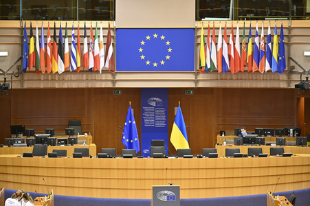 Der Plenarsaal vom EU-Parlament in Brüssel