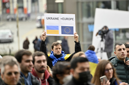 Ukraine Demonstration vor dem EU-Parlament in Brüssel