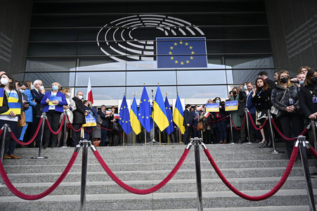 Ukraine Demonstration vor dem EU-Parlament in Brüssel