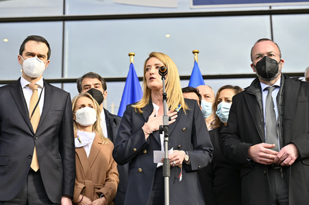 Ukraine Demonstration vor dem EU-Parlament in Brüssel