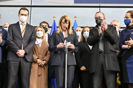 Ukraine Demonstration vor dem EU-Parlament in Brüssel