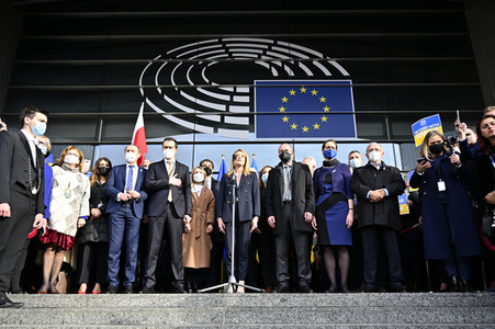 Ukraine Demonstration vor dem EU-Parlament in Brüssel