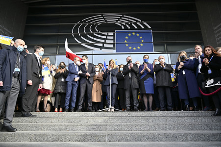 Ukraine Demonstration vor dem EU-Parlament in Brüssel