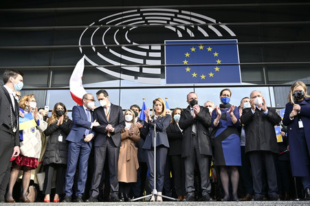 Ukraine Demonstration vor dem EU-Parlament in Brüssel