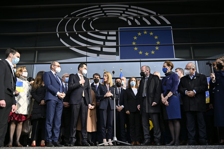 Ukraine Demonstration vor dem EU-Parlament in Brüssel