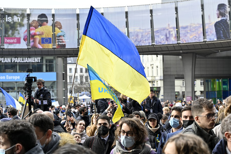 Ukraine Demonstration vor dem EU-Parlament in Brüssel