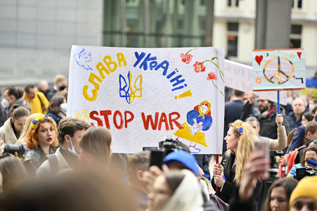 Ukraine Demonstration vor dem EU-Parlament in Brüssel