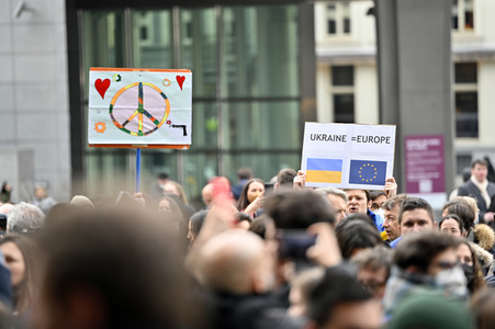 Ukraine Demonstration vor dem EU-Parlament in Brüssel