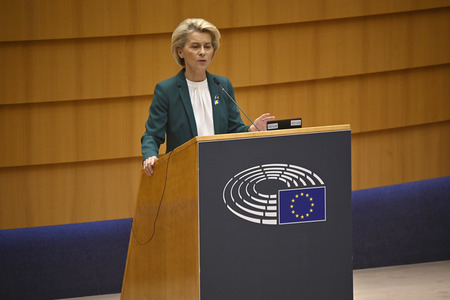 Debatte zur Aggression Russlands gegen die Ukraine im Europäischen Parlament in Brüssel