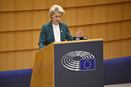 Debatte zur Aggression Russlands gegen die Ukraine im Europäischen Parlament in Brüssel