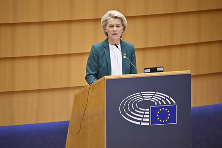 Debatte zur Aggression Russlands gegen die Ukraine im Europäischen Parlament in Brüssel