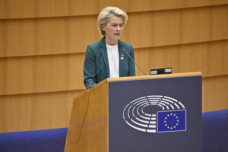 Debatte zur Aggression Russlands gegen die Ukraine im Europäischen Parlament in Brüssel