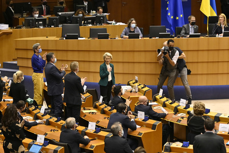 Debatte zur Aggression Russlands gegen die Ukraine im Europäischen Parlament in Brüssel