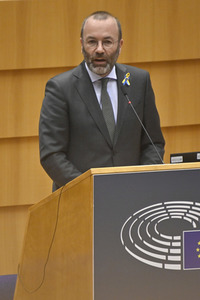 Debatte zur Aggression Russlands gegen die Ukraine im Europäischen Parlament in Brüssel