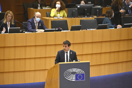 Debatte zur Aggression Russlands gegen die Ukraine im Europäischen Parlament in Brüssel