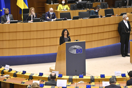 Debatte zur Aggression Russlands gegen die Ukraine im Europäischen Parlament in Brüssel