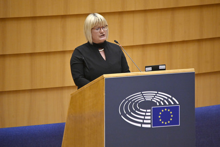 Debatte zur Aggression Russlands gegen die Ukraine im Europäischen Parlament in Brüssel