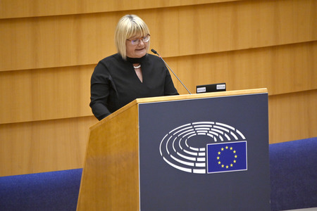 Debatte zur Aggression Russlands gegen die Ukraine im Europäischen Parlament in Brüssel