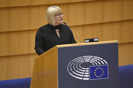 Debatte zur Aggression Russlands gegen die Ukraine im Europäischen Parlament in Brüssel