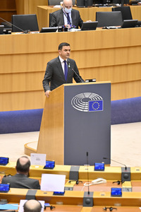 Debatte zur Aggression Russlands gegen die Ukraine im Europäischen Parlament in Brüssel