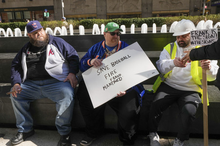 Protest vor der Major League Baseball Zentrale in New York