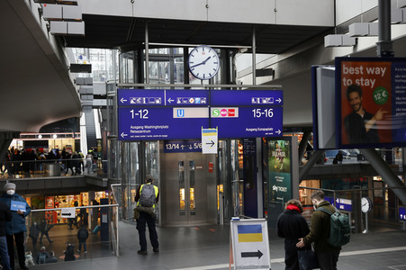 Ankunft ukrainischer Flüchtlinge auf dem Hauptbahnhof Berlin