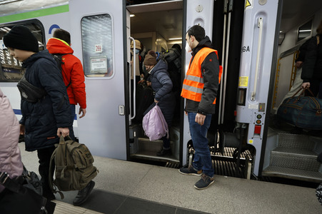 Ankunft ukrainischer Flüchtlinge auf dem Hauptbahnhof Berlin