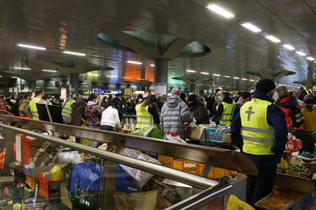 Ankunft ukrainischer Flüchtlinge auf dem Hauptbahnhof Berlin