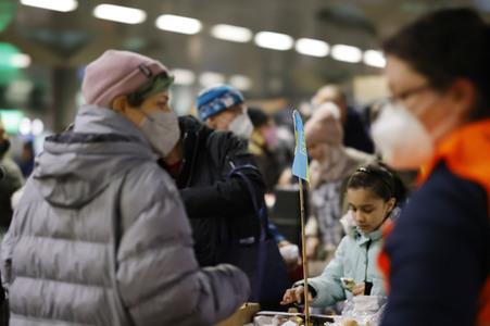 Ankunft ukrainischer Flüchtlinge auf dem Hauptbahnhof Berlin
