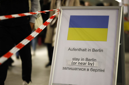 Ankunft ukrainischer Flüchtlinge auf dem Hauptbahnhof Berlin