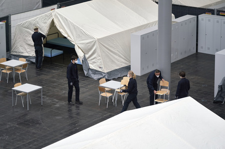 Zeltunterkünfte für ukrainische Flüchtlinge in Hannover