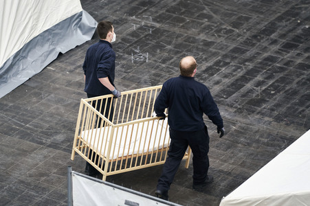 Zeltunterkünfte für ukrainische Flüchtlinge in Hannover