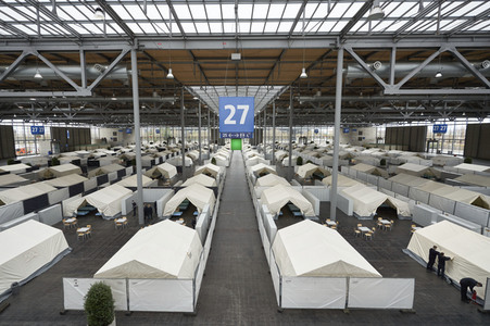 Zeltunterkünfte für ukrainische Flüchtlinge in Hannover