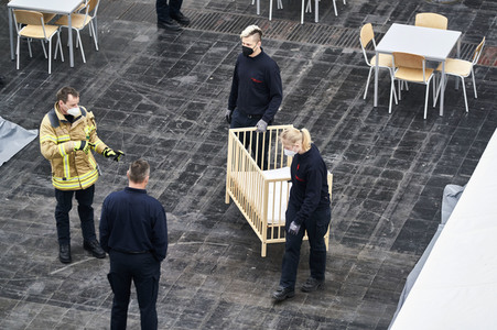 Zeltunterkünfte für ukrainische Flüchtlinge in Hannover