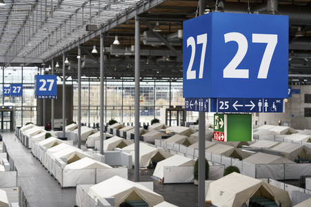 Zeltunterkünfte für ukrainische Flüchtlinge in Hannover