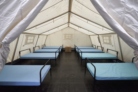 Zeltunterkünfte für ukrainische Flüchtlinge in Hannover