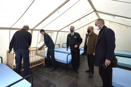 Zeltunterkünfte für ukrainische Flüchtlinge in Hannover