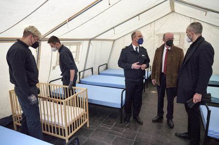 Zeltunterkünfte für ukrainische Flüchtlinge in Hannover