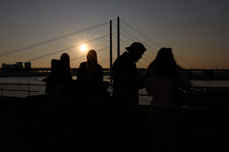 Die Rheinuferpromenade in Düsseldorf.
