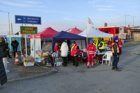 Grenzübergang zwischen der Slowakei und der Ukraine in Vyšné Nemecké