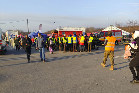 Grenzübergang zwischen der Slowakei und der Ukraine in Vyšné Nemecké