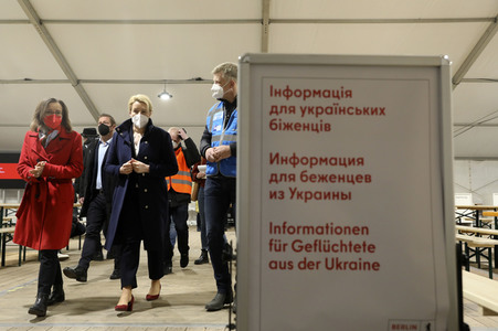 Ankunftszelt für Ukraine-Flüchtlinge in Berlin