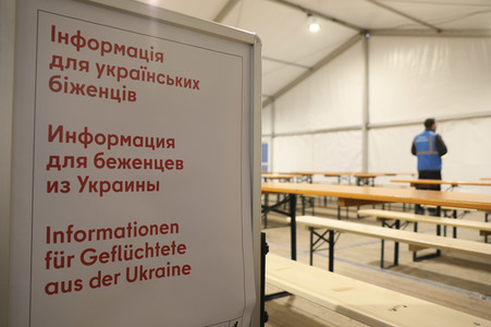 Ankunftszelt für Ukraine-Flüchtlinge in Berlin