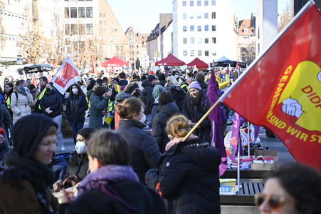 Kita Warnstreik am Weltfrauentag in Nürnberg