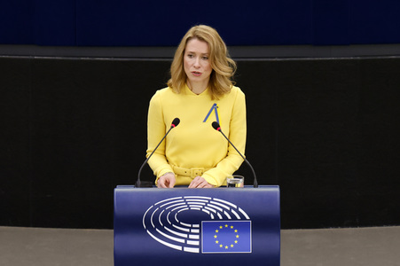 Plenardebatte zur Sicherheitslage nach dem russischen Einmarsch in die Ukraine im EU-Parlament in Straßburg