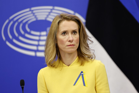 Pressekonferenz zur Sicherheitslage nach dem russischen Einmarsch in die Ukraine im EU-Parlament in Straßburg